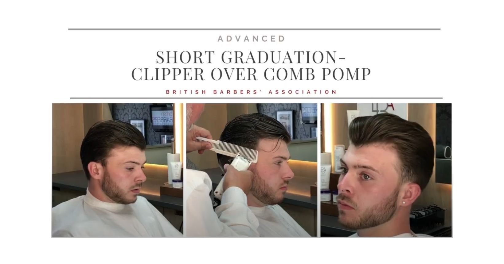 Short graduation clipper over comb pomp